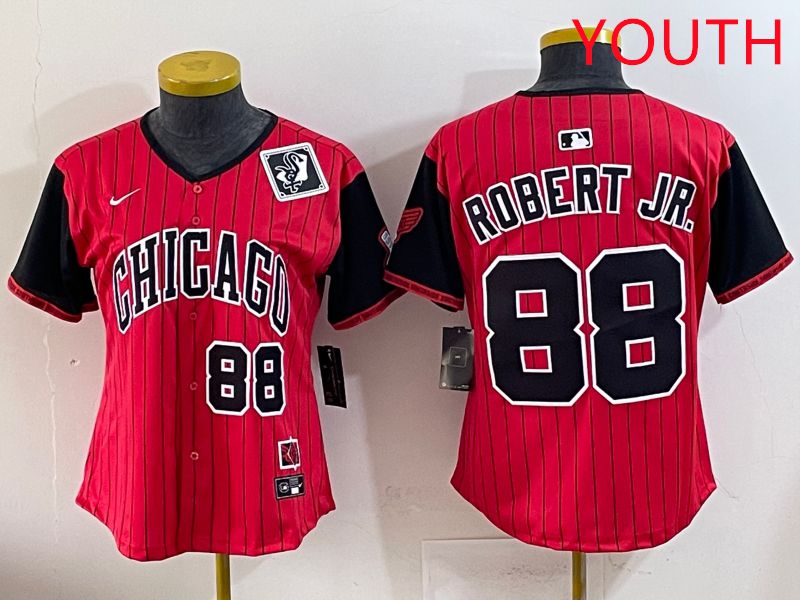 Youth 2025 Chicago White Sox #88 Robert jr Red Joint Name Nike MLB Jersey style 22->youth mlb jersey->Youth Jersey